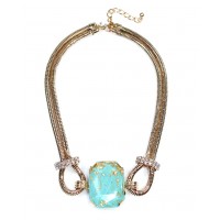 'Eryx' Mint Stone Gold Foils Statement Necklace